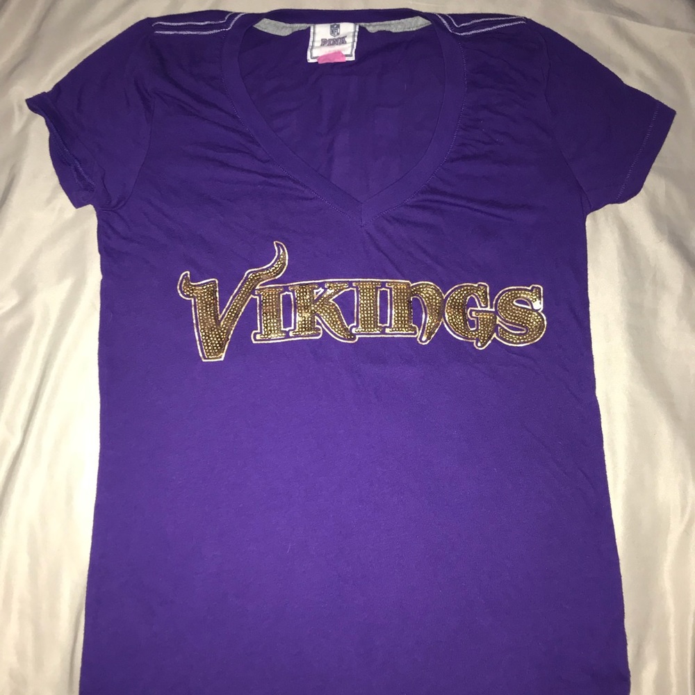 Pink - Vikings V-Neck T-Shirt